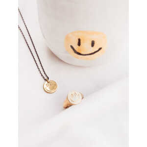 ALMA -Faire Streetwear & Schmuck- Halskette “SMILE” aus Messing mit Smiley Gesicht graviert