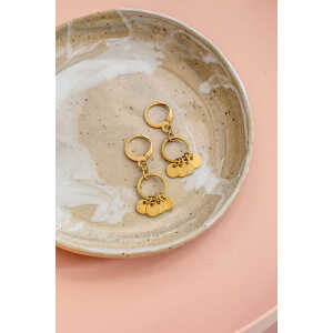 ALMA -Faire Streetwear & Schmuck- Ohrring Mini “FRIDA” aus Messing mit kleinen Monden