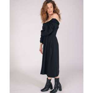 Aatise Kleid Zéfi mit langen Ärmeln aus EcoVero uni schwarz