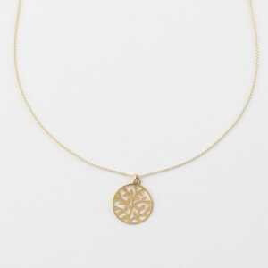 BELLYBIRD Jewellery Halskette – Lebensbaum, Anhänger kleiner Baum, Silber/ Silber vergoldet