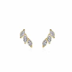 BELLYBIRD Jewellery OHRSTECKER – kleine Blüte mit Zirkoniasteinen, 375 Gold