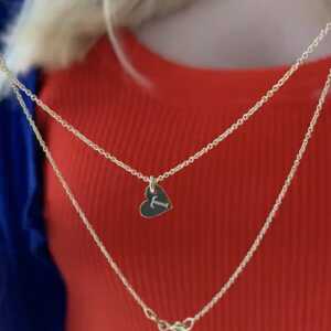 BELLYBIRD Jewellery Personalisierte Gravurkette – kleines Herz, 10 mm/ Silber/ Silber vergoldet