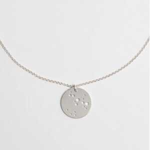 BELLYBIRD Jewellery Sternzeichen Kette, Anhänger 14mm, Silber/ Silber vergoldet