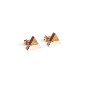 BeWooden Dreieckige Ohringe – Holz und Edelstahl Kombination – Verschiedene Farbvarianten