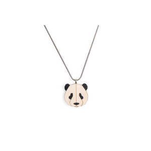 BeWooden Halskette Panda | Kette mit Anhänger aus Holz | Tier Motiv | Panda