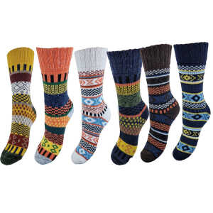 Bruno Barella Norwegischen warmen Socken mit hochwertiger Wolle in 6er-Pack