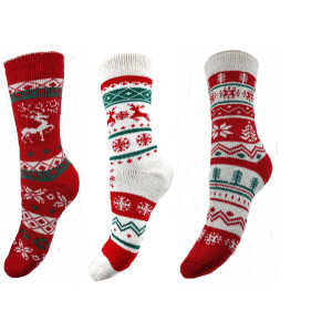 Bruno Barella Winter-Thermo-Socken aus Wolle mit Weihnachtsmuster 3er Pack