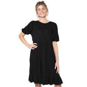 CORA happywear Damen Kleid aus Bio-Baumwolle und Leinen “Luna” schwarz