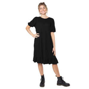 CORA happywear Damen Kleid aus Bio-Baumwolle und Leinen “Luna” schwarz