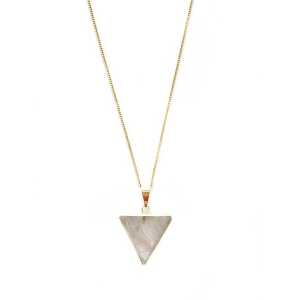 Crystal and Sage Bergkristall Dreieck Halskette, vergoldet