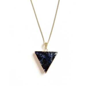 Crystal and Sage Lapislazuli Dreieck Halskette, vergoldet oder versilbert