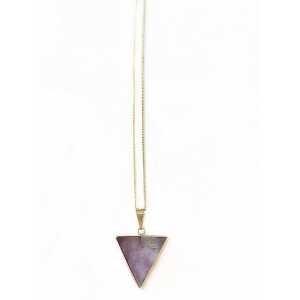 Crystal and Sage Vergoldete Amethyst Dreiecks Halskette