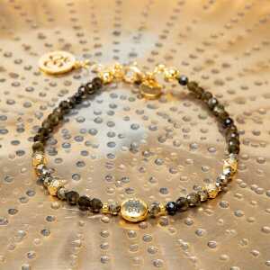 Divasya Yoga-Armband “Protection” mit Gold-Obsidian