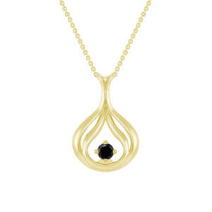 Eppi Elegante Goldkette mit schwarzem Diamant Tommie