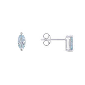 Eppi Minimalistische Ohrstecker aus Silber mit Aquamarin Roisin