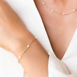 Eppi Silbernes Armband mit Perlen Malakai