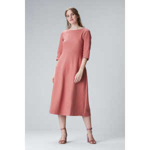 Studio Hertzberg MAALTAA – Midi Kleid mit 3/4 Arm aus Biobaumwolle