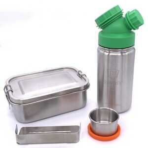 JN JuNiki’s Einschulungs-Set: JuNiki’s® Lunchbox + Trinkflasche isoliert 8 Farben