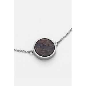 Kerbholz Halskette mit rundem Holzelement ‘CIRCLE NECKLACE’ // hochwertiger Edelstahl //