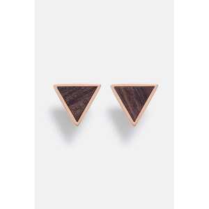 Kerbholz Ohrring mit dreieckigem Holzelement ‘TRIANGLE EARRING’ // hochwertiger Edelstahl //