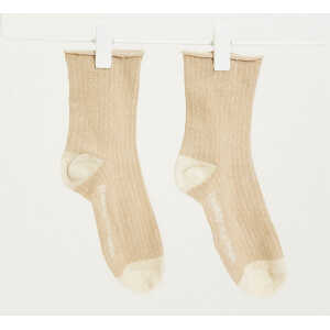 KnowledgeCotton Apparel Socken – HONEY Lurex Glitter Rib Socks – aus Bio Baumwolle & recyceltem Polyester