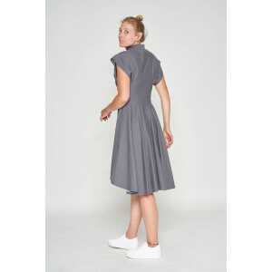 LUMEN organic Kleid mit Stehkragen DENIM STRETCH grau