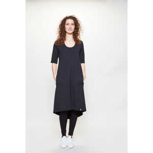 LUMEN organic Midi-Kleid mit 1/2 Ärmel JERSEY schwarz