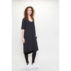 LUMEN organic Midi-Kleid mit 1/2 Ärmel JERSEY schwarz