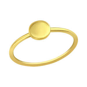 LUXAA Feiner Ring mit Scheibe aus 925er Sterling Silber 14K vergoldet
