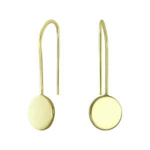 LUXAA Zarter Bügel-Ohrring mit Scheibe – 925er Sterling Silber – Gold