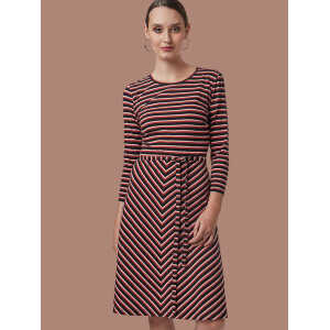 Mademoiselle YéYé Frauen Kleid aus Bio-Baumwolle “Oh Yes!” Stripes Multi