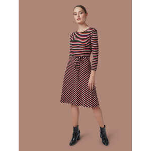 Mademoiselle YéYé Frauen Kleid aus Bio-Baumwolle “Oh Yes!” Stripes Multi