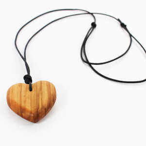 Mitienda Shop Halskette Herz | Holzkette mit Lederband