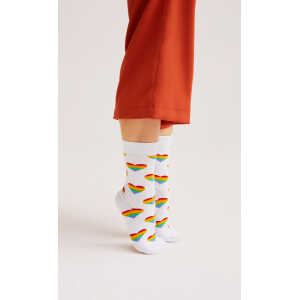 Natural Vibes Herzen Rainbow Socken Bio GOTS |Bunte Socken |Herren Damen Socken |