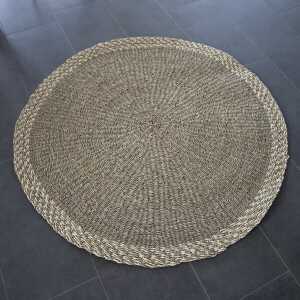 Naturewaves Runder Teppich Yen aus Seegras und Palmenblättern