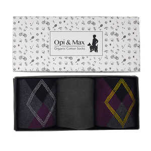 Opi & Max 3er Box Argyle & Unicolour Socken