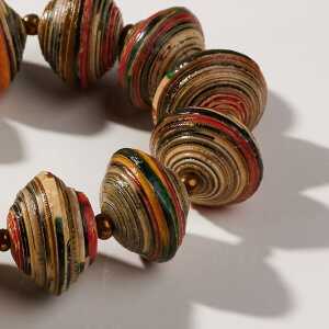 PEARLS OF AFRICA Armband aus großen Papierperlen “MARA” recycelt