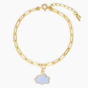 Paeoni Colors Armband mit Wolken-Anhänger aus 18k Gold Vermeil, 925 Sterling Silber