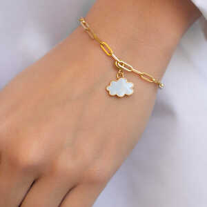 Paeoni Colors Armband mit Wolken-Anhänger aus 18k Gold Vermeil, 925 Sterling Silber