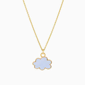Paeoni Colors Halskette mit Wolken-Anhänger aus 18k Gold Vermeil, 925 Sterling Silber