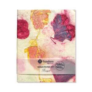 Sundara Notizbuch “Bouquet” – handgeschöpftes Recycling Biobaumwoll-Papier, Pink/Orange