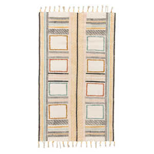 TRANQUILLO Teppich mit Muster, Good Weave-zertifiziert, 150 x 90 cm mit Fransen (BS193, BS194, BS195)