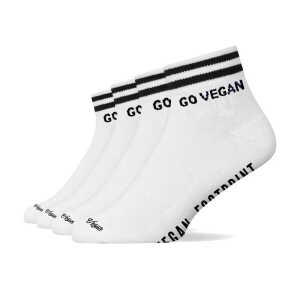 Team Vegan Go Vegan – Retro Sneaker Socken mit Streifen aus Bio-Baumwolle – 4er Set