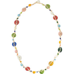 Upcycling Glasperlen Halskette – RAINBOW FIESTA HANF – Global Mamas