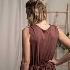 Vresh Clothing Vrancine – Maxi Kleid aus Tencel-Mix, Rotbraun