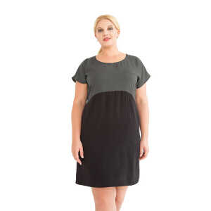 WiDDA berlin Kleid “TOO GREY” aus TENCEL® Lyocell in Grau/Schwarz