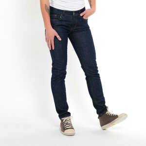 fairjeans dunkelblaue Jeans SLIMMY NAVY, schmales, anliegendes Bein, mittelhoher Bund, aus Bio-Cotton