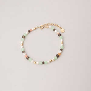 fejn jewelry Armband ‘autumn pearl’ mit Süsswasserperlen und Halbedelsteinen