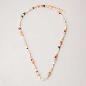 fejn jewelry Kette ‘autumn pearl’ mit Süsswasserperlen und Halbedelsteinen