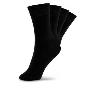 flat design by Mareike Kriesten 4 Paar Business-Socken aus Bio-Baumwolle schwarz, fair hergestellt in Portugal (EU)